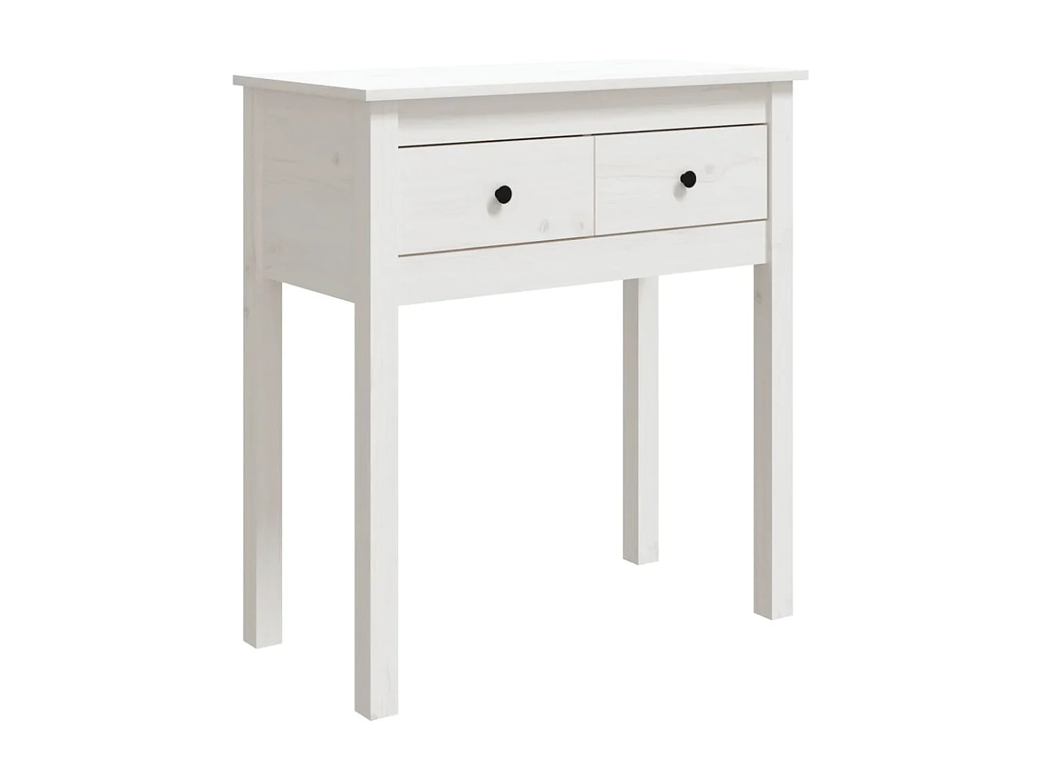Tavolo consolle Bianco 70x35x75 cm Legno di pino massiccio
