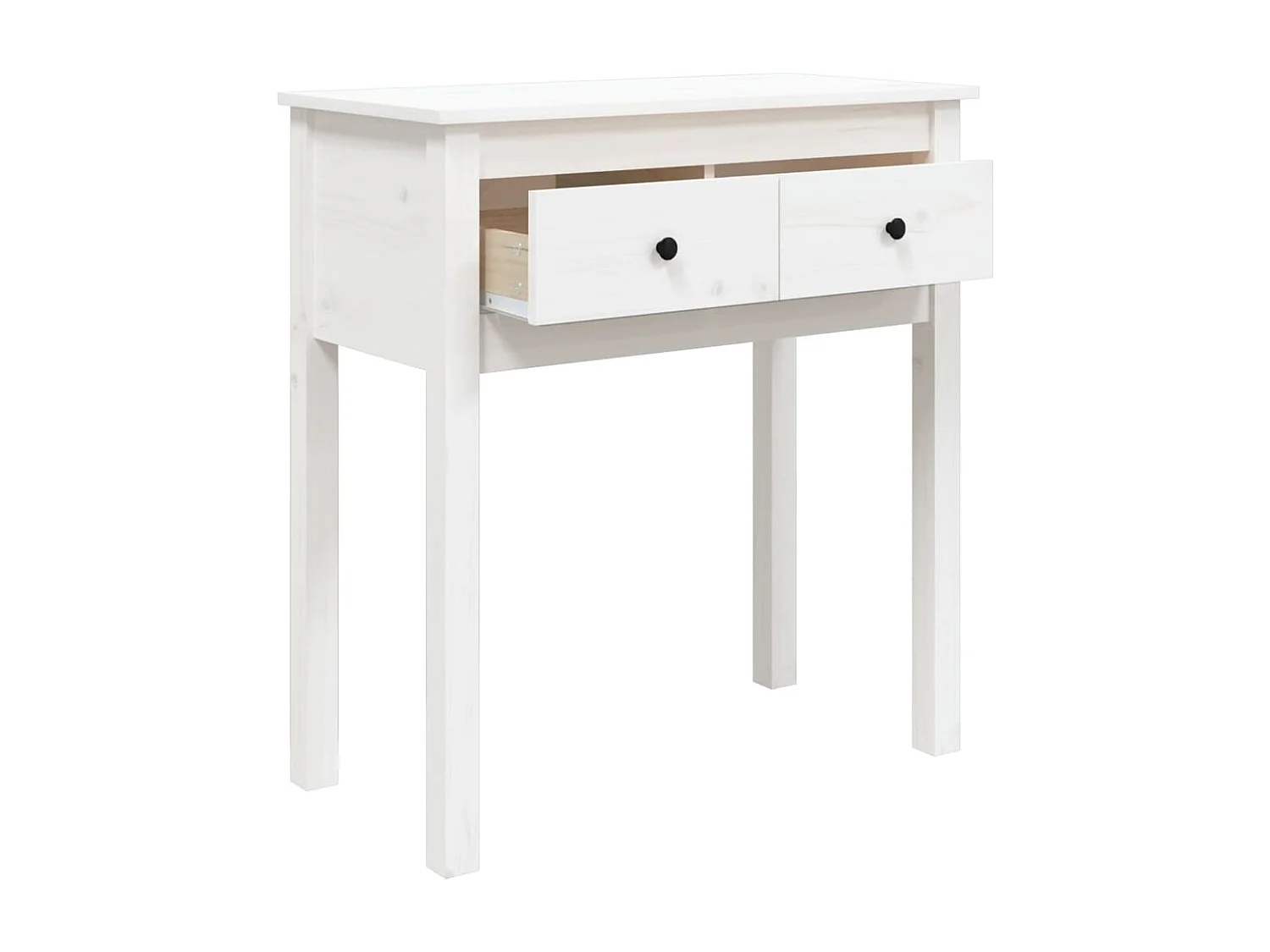 Tavolo consolle Bianco 70x35x75 cm Legno di pino massiccio