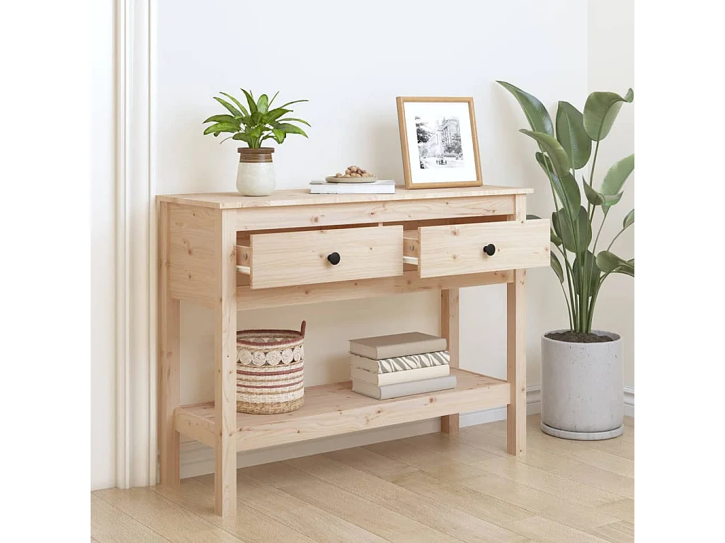 Table console 100x35x75 cm Bois massif de pin