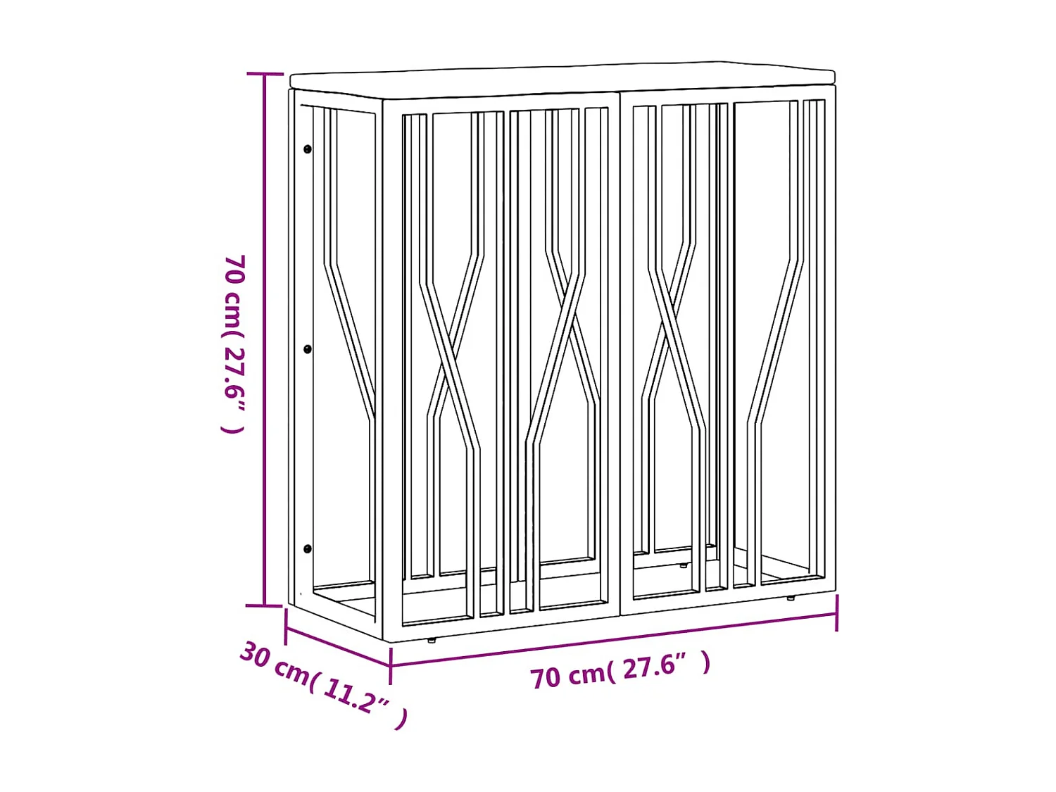 Consoletafel zilver roestvrij staal/massief hergebruikt hout