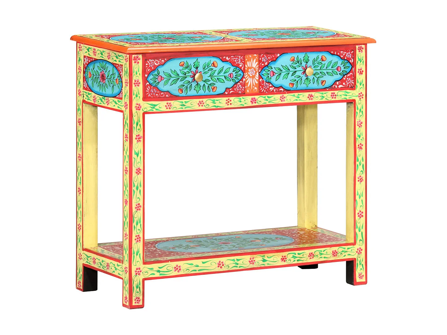 Mesa consola pintada a mano 80x35x75 cm Madera de mango