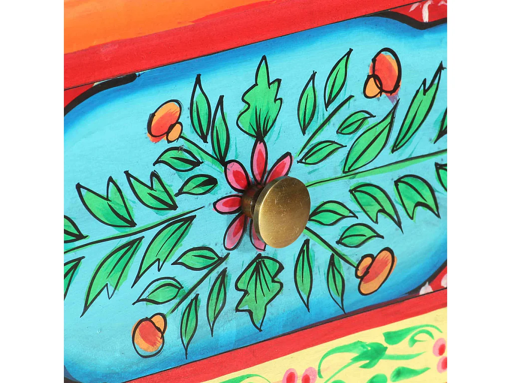 Mesa consolas pintada à mão 80x35x75 cm Madeira de mangueira