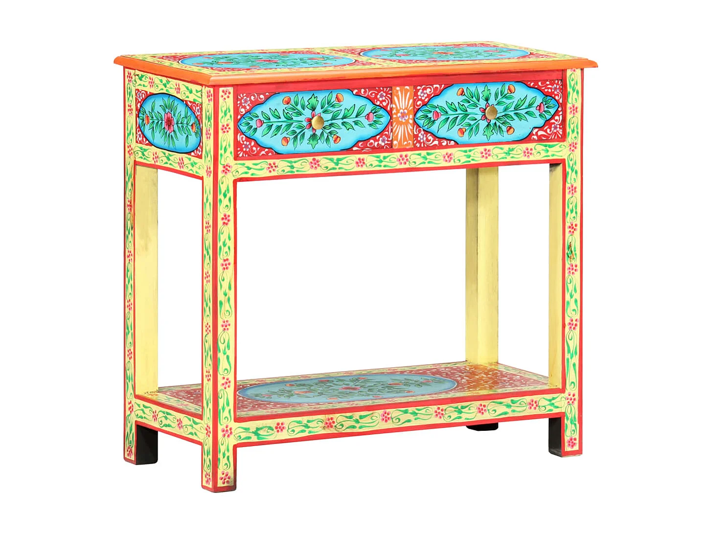 Mesa consolas pintada à mão 80x35x75 cm Madeira de mangueira