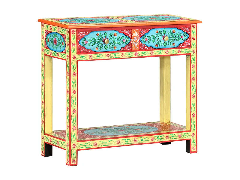 Mesa consolas pintada à mão 80x35x75 cm Madeira de mangueira