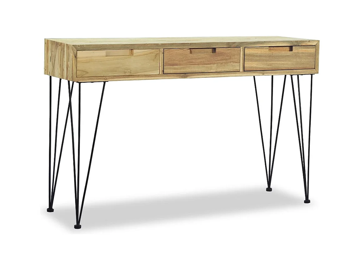 Table console 120 x 35 x 76 cm Teck massif