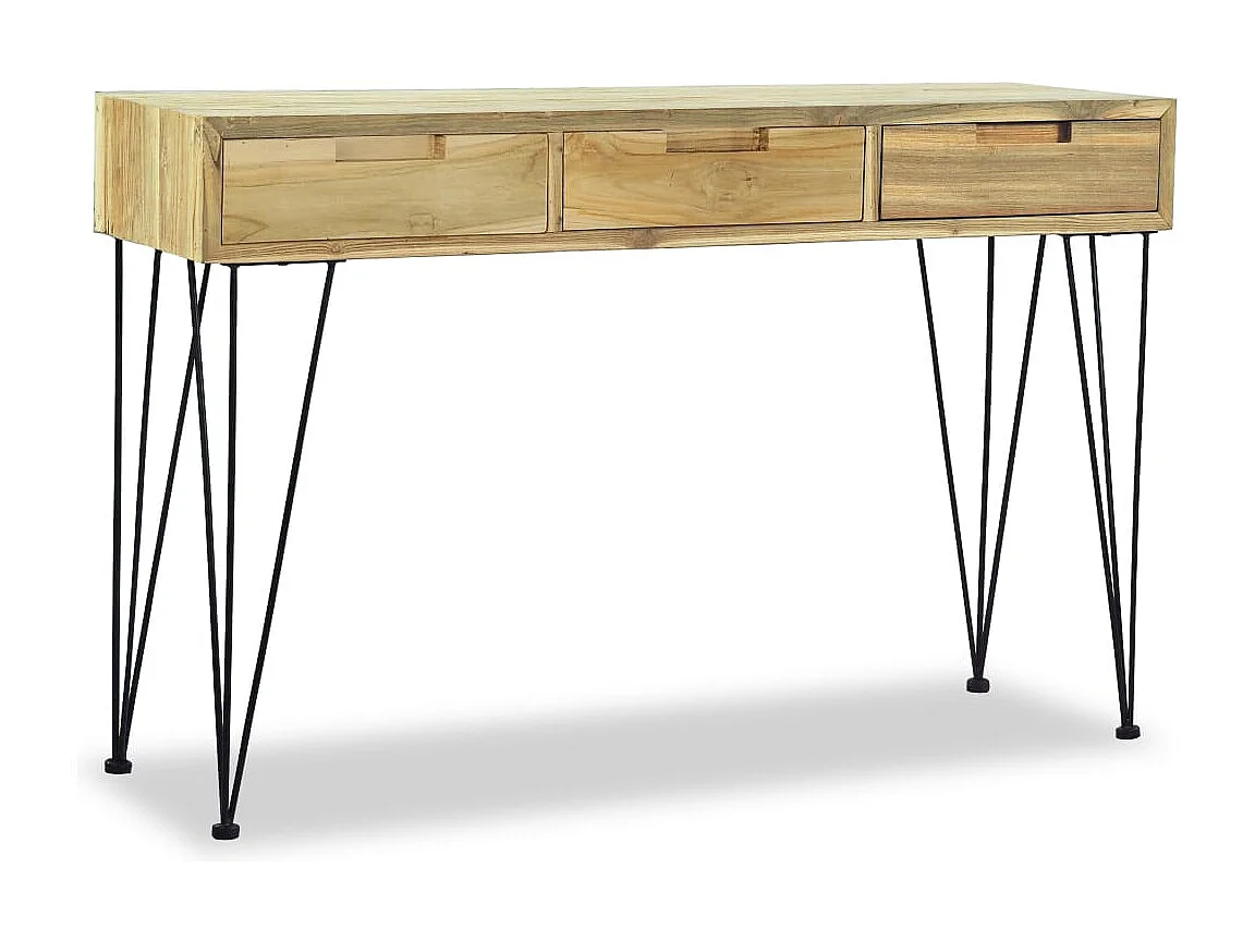 Mesa consola 120 x 35 x 76 cm Teca maciça