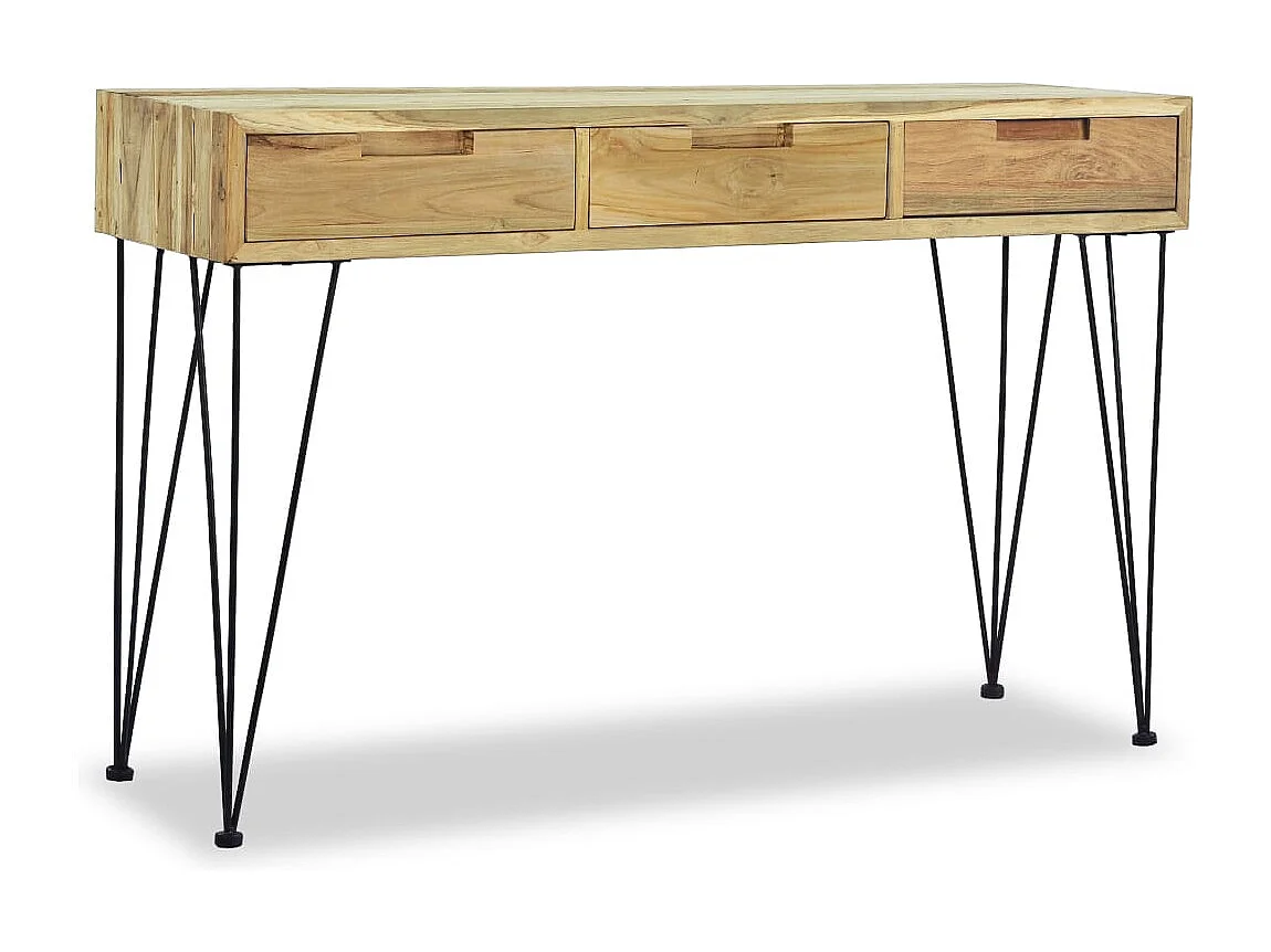 Mesa consola 120 x 35 x 76 cm Teca maciça