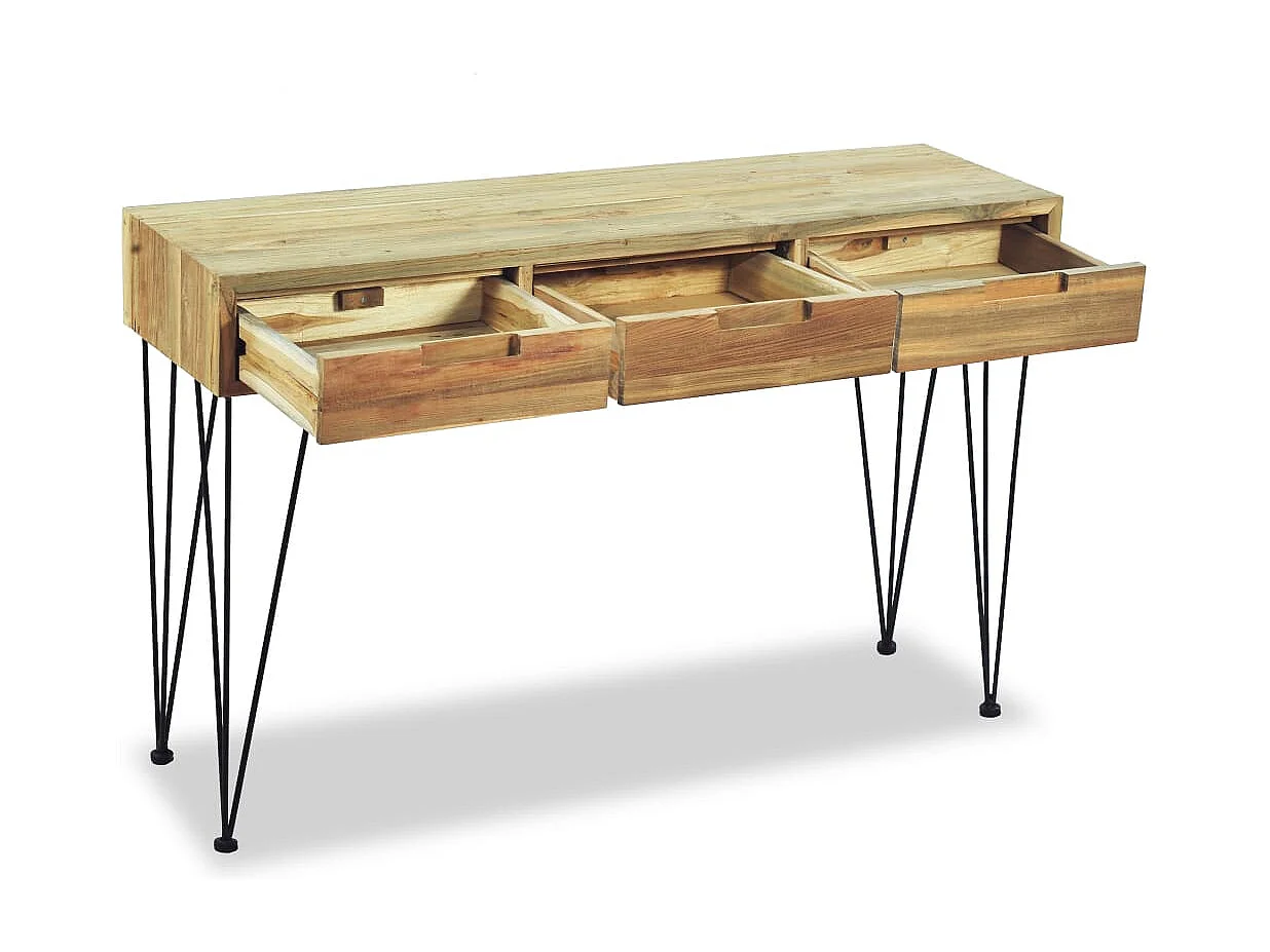 Mesa consola 120 x 35 x 76 cm Teca maciça
