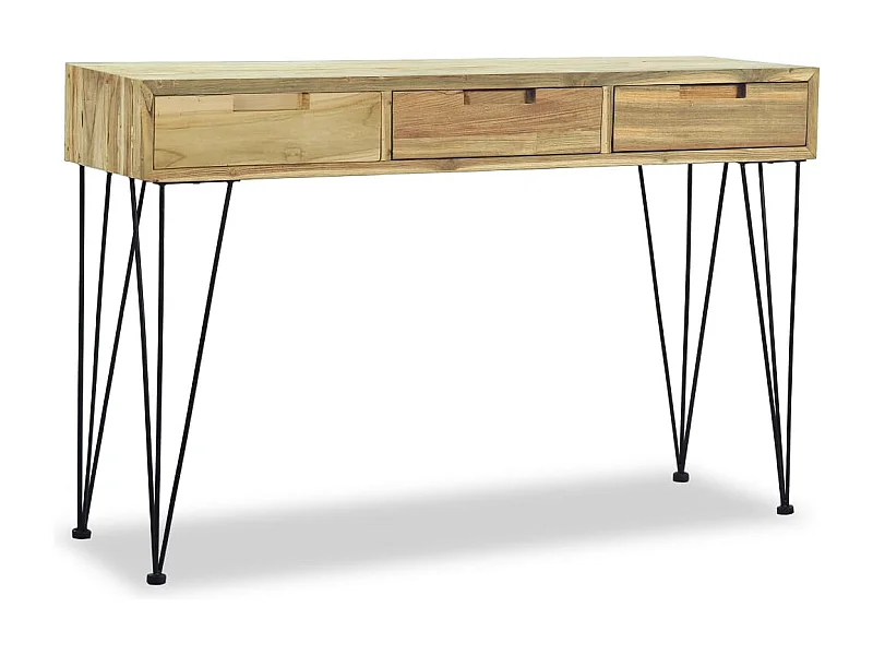 Table console 120 x 35 x 76 cm Teck massif
