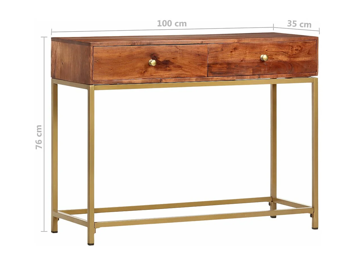 Consolle 100x35x76 cm Legno massello di acacia