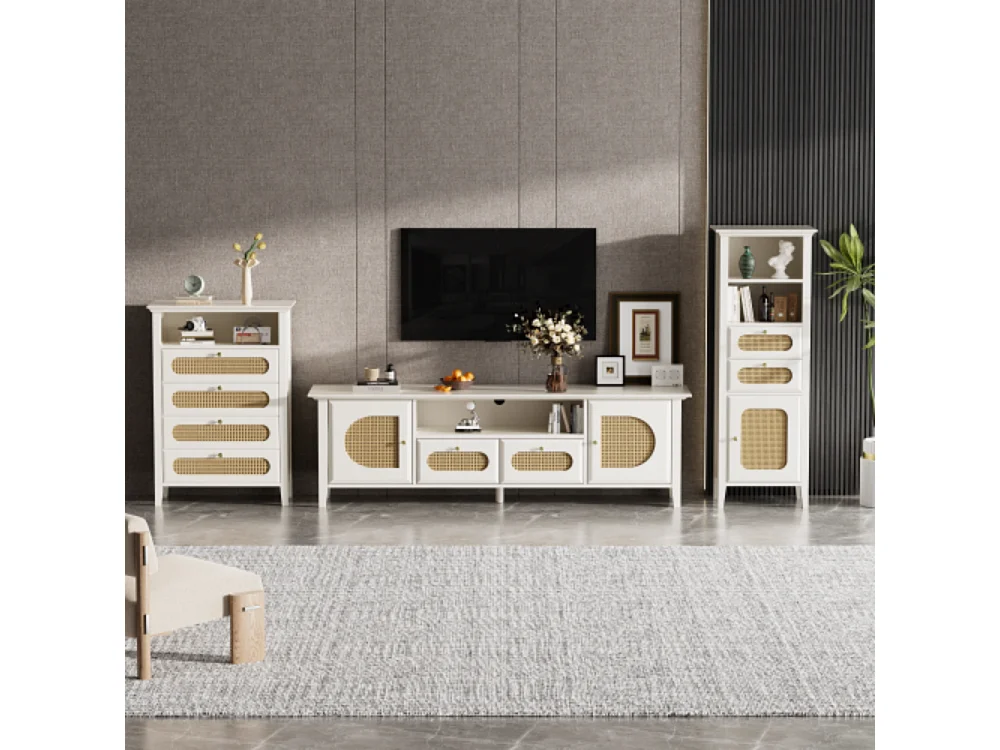 Rotan tv-meubel voor de woonkamer