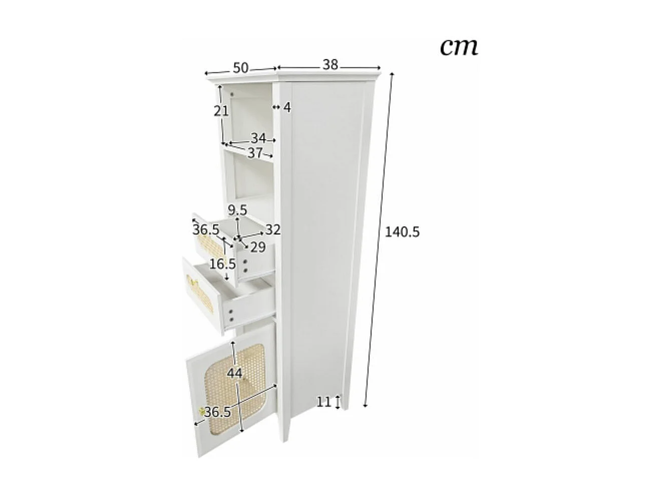 Rotan tv-meubel voor de woonkamer