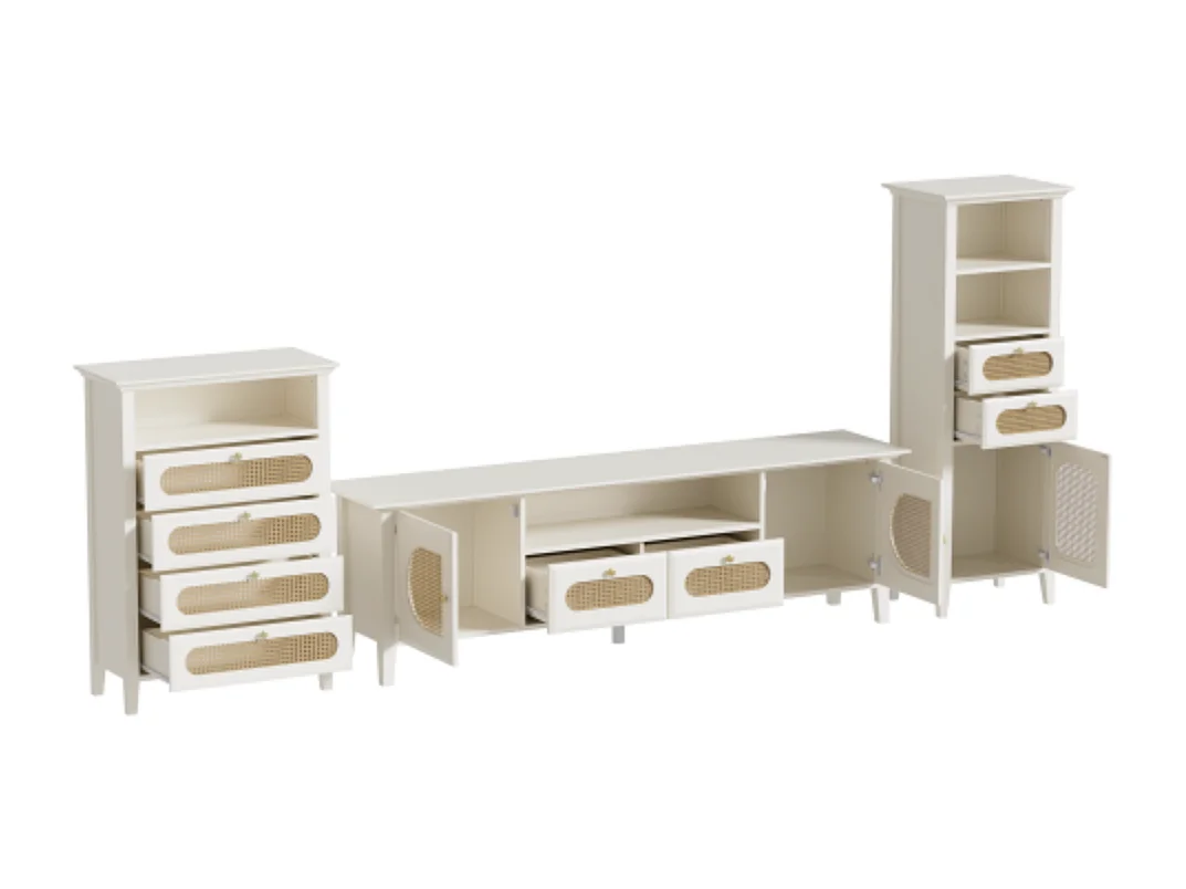 Rotan tv-meubel voor de woonkamer