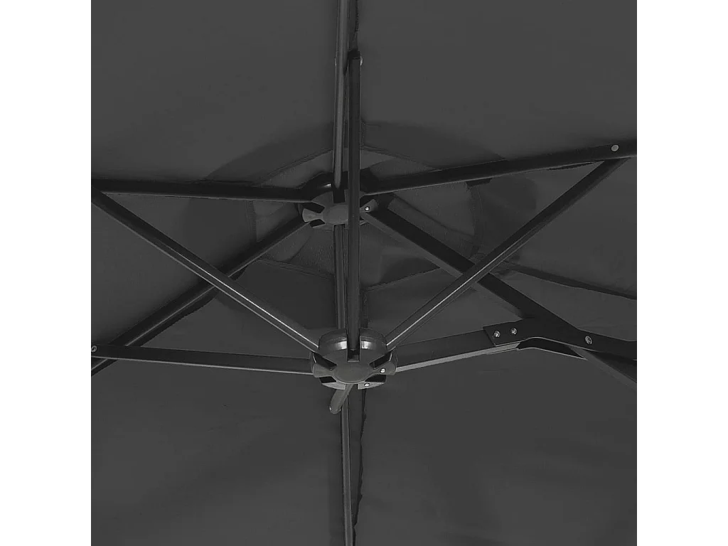 Antraciet tweekoppige parasol 316x240 cm