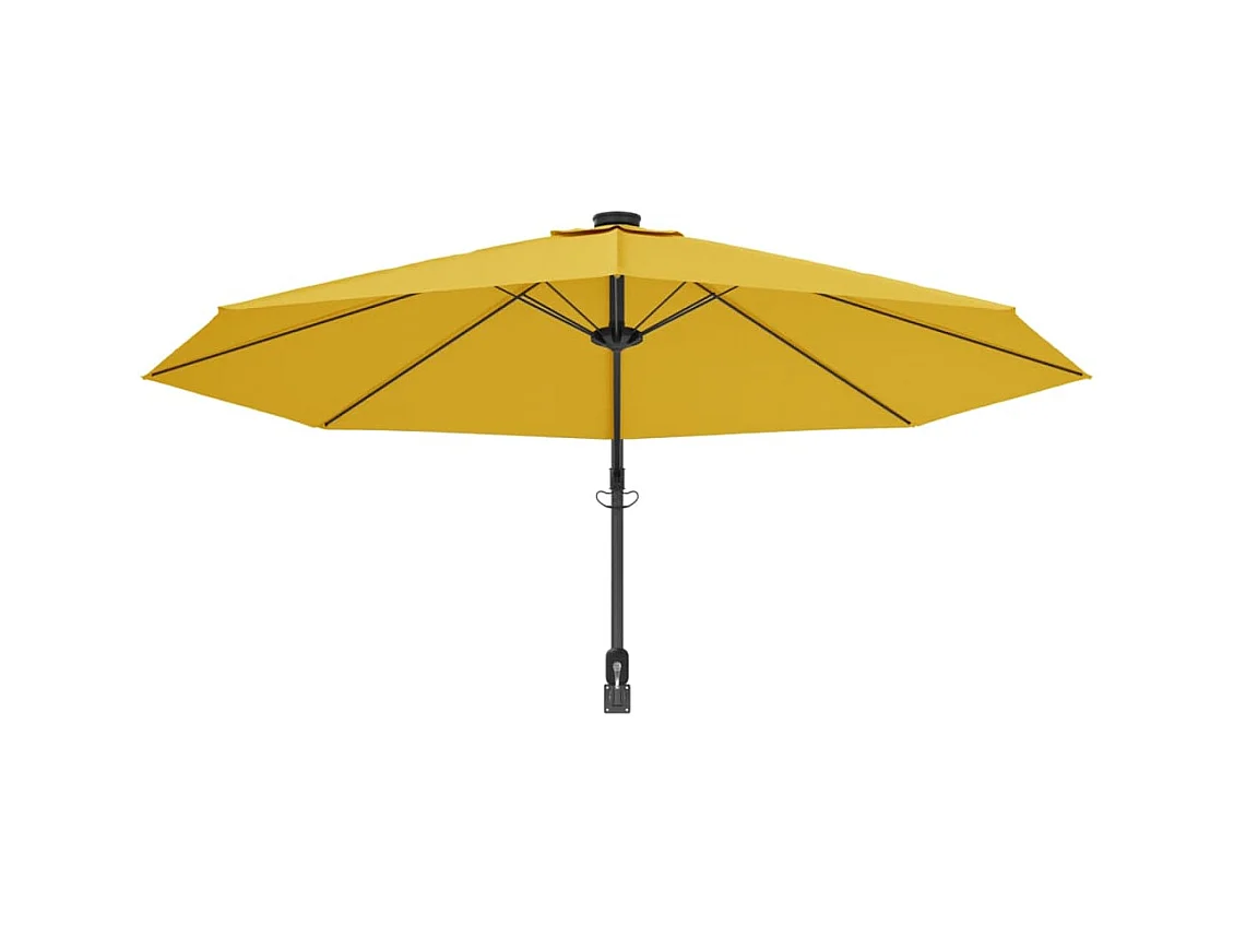 Wandparasol met gele LED 290 cm