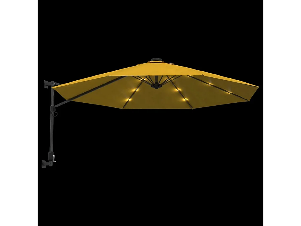 Wandparasol met gele LED 290 cm