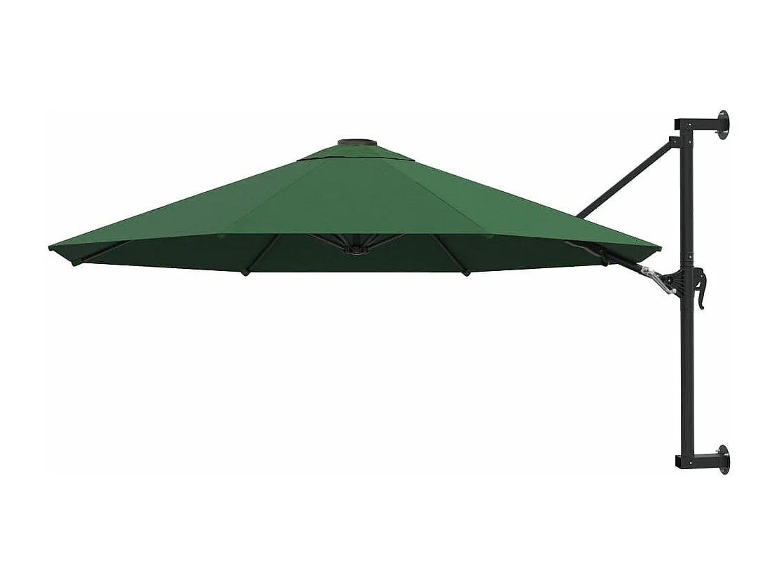 Parasol mural avec mât métallique 300 cm Vert