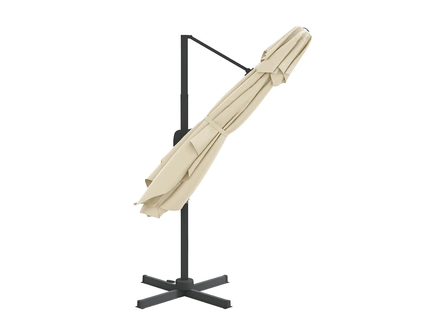 Zweefparasol met dubbel dak Zandwit 400x300 cm