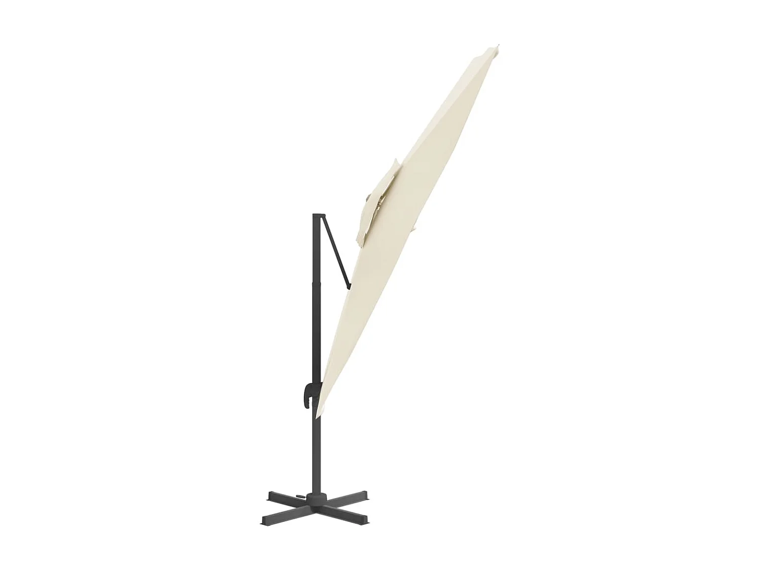 Zweefparasol met dubbel dak Zandwit 400x300 cm