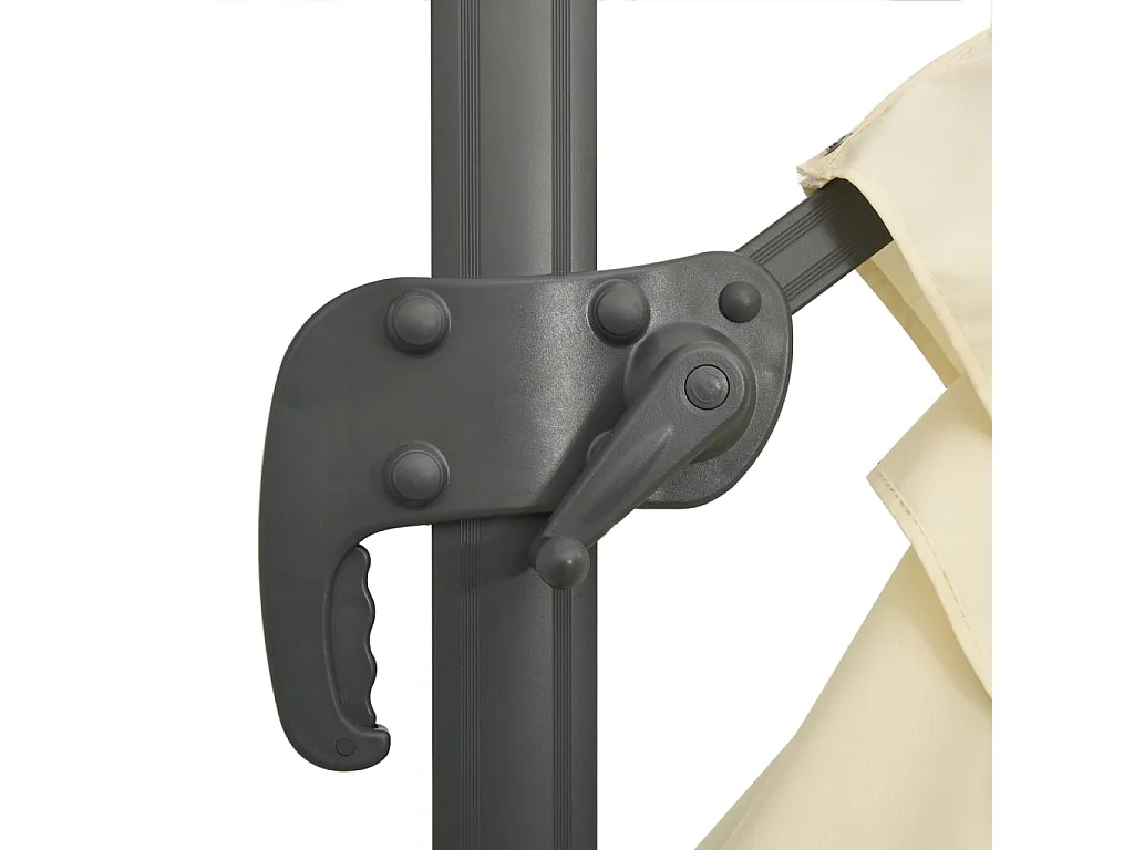 Zweefparasol met dubbel dak Zandwit 400x300 cm