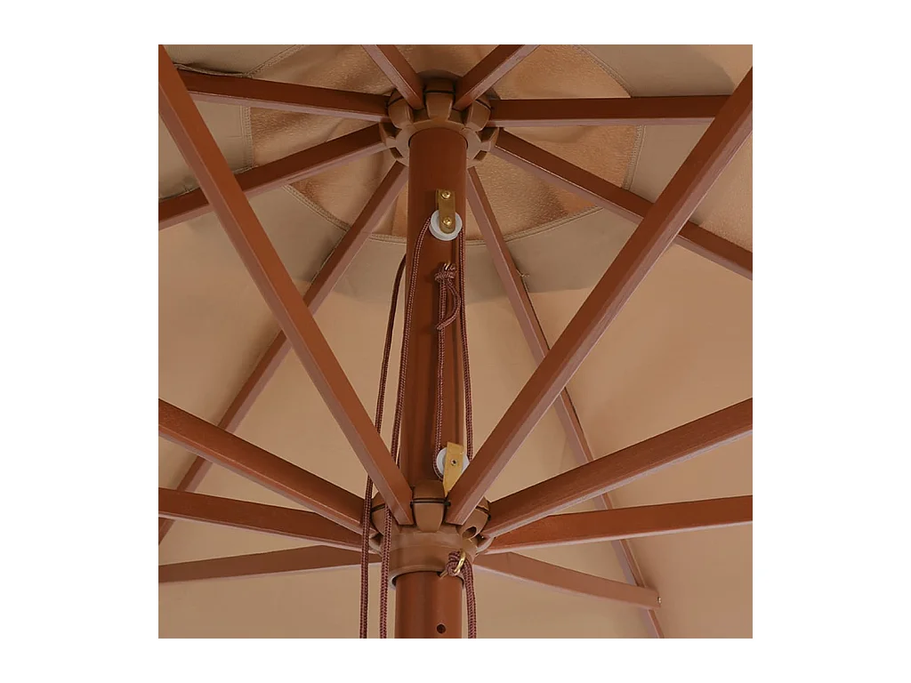 Parasol met houten paal 350 cm Taupe