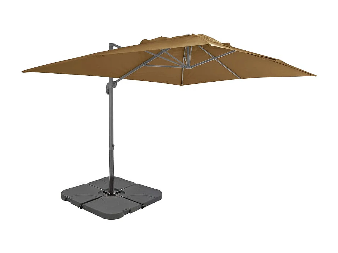 Parasol avec base portable Taupe