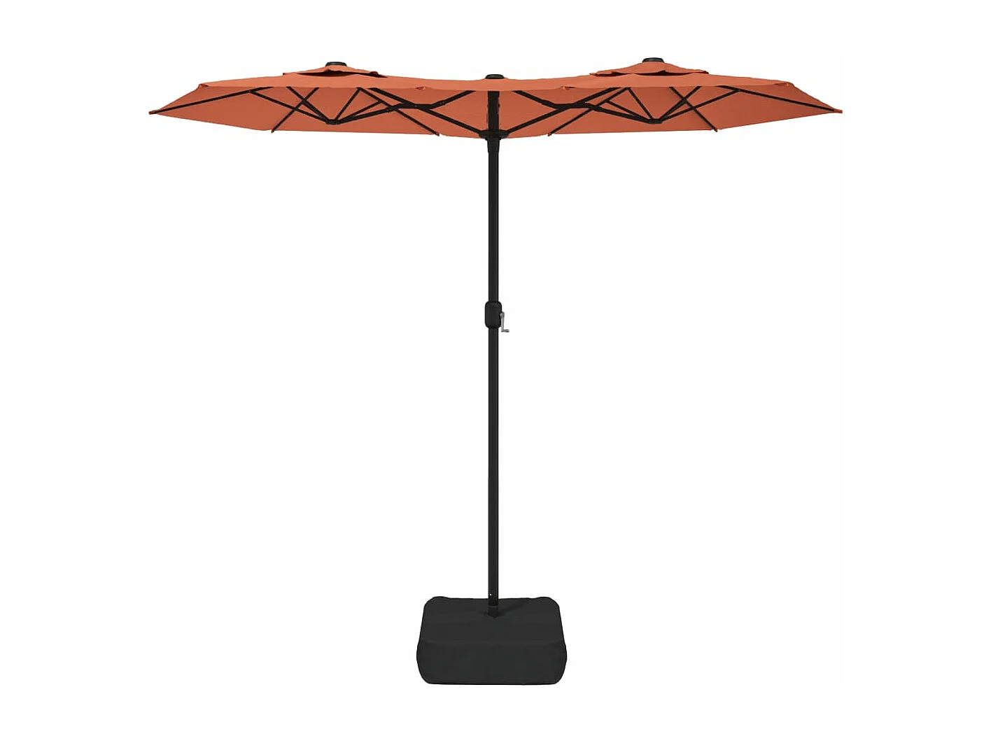 Ombrellone a doppia testa con LED terracotta 316x240 cm