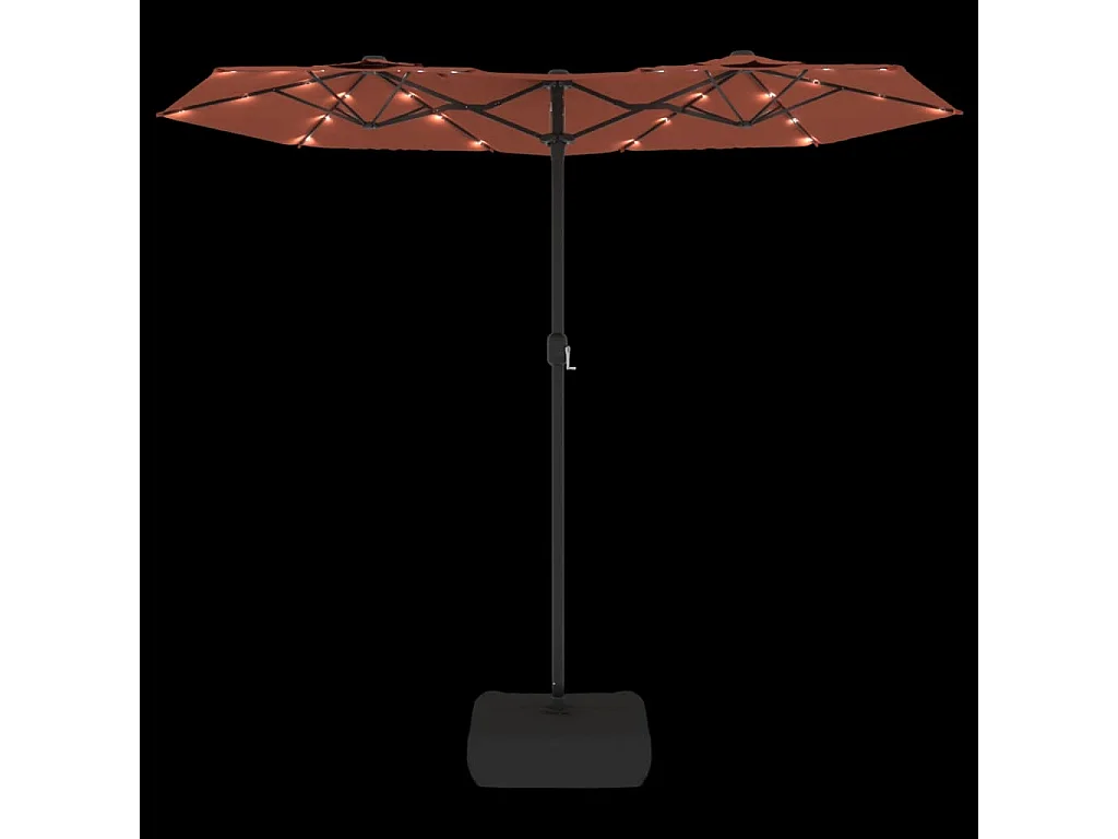 Ombrellone a doppia testa con LED terracotta 316x240 cm