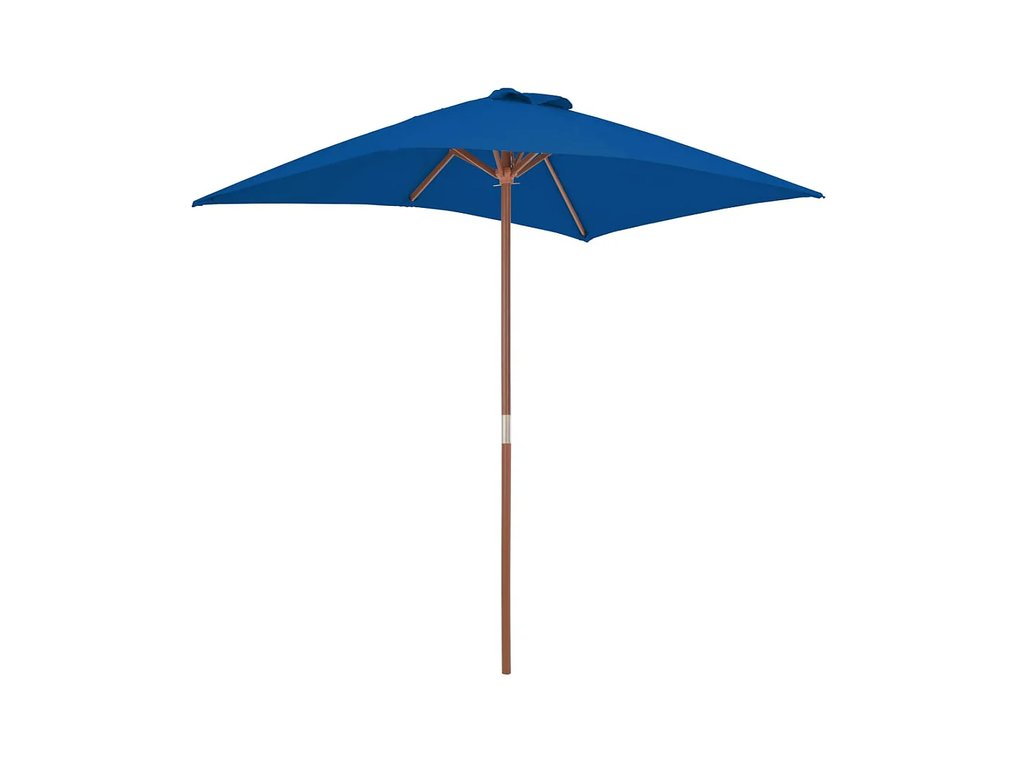 Buitenparasol met houten paal Blauw 150x200 cm