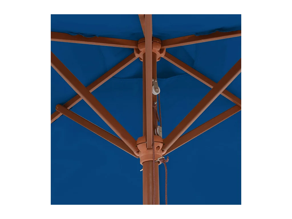 Buitenparasol met houten paal Blauw 150x200 cm