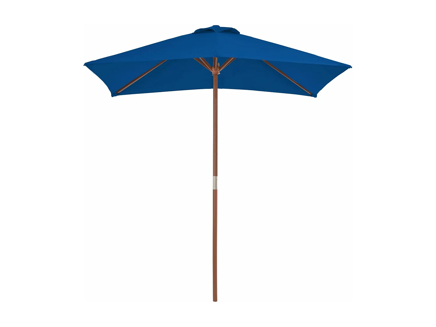 Buitenparasol met houten paal Blauw 150x200 cm