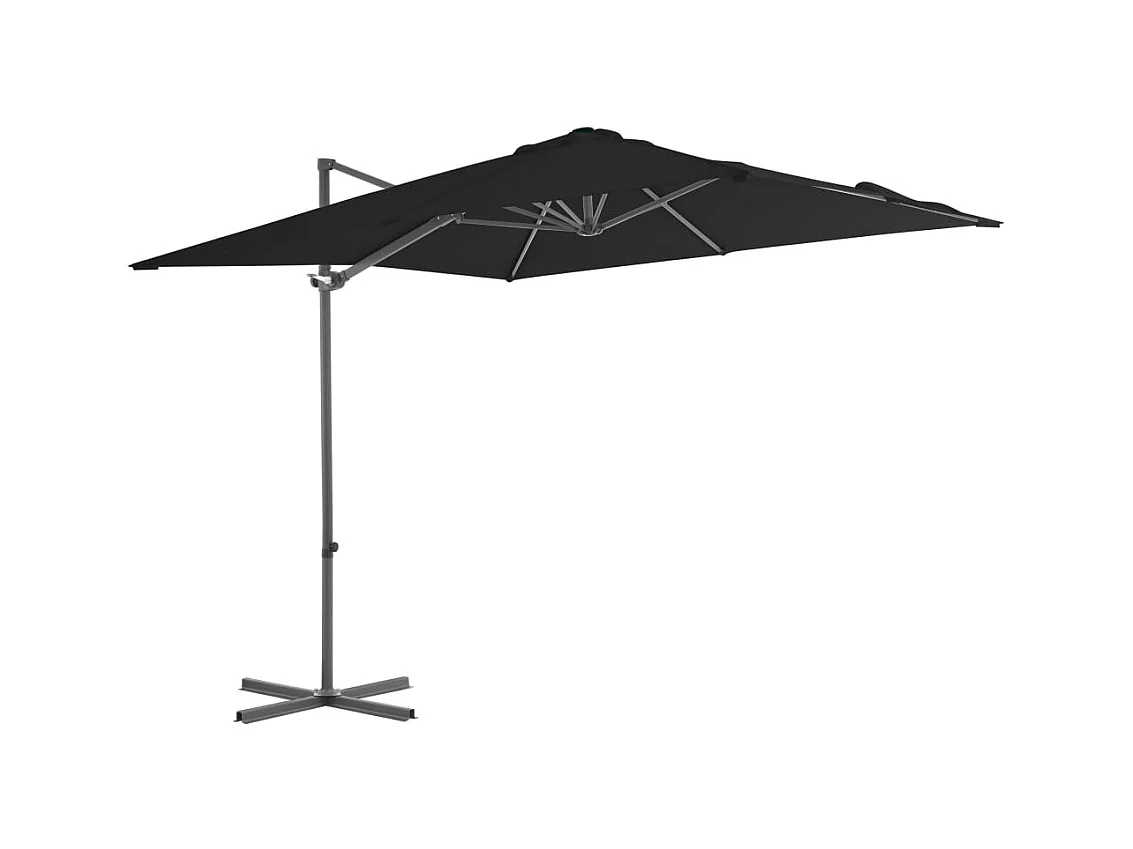 Offsetparasol met stalen paal Zwart 250x250 cm