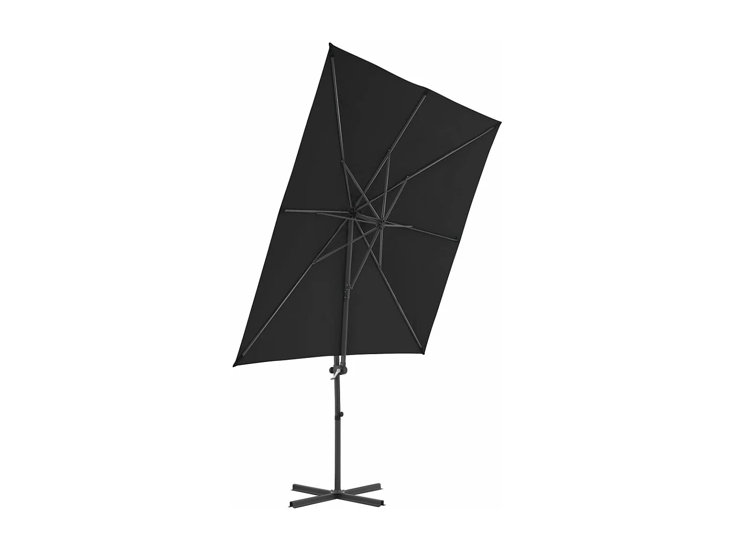Offsetparasol met stalen paal Zwart 250x250 cm