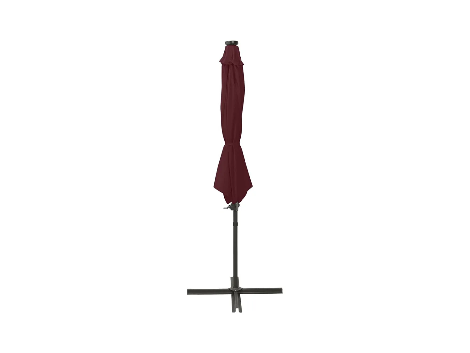 Offsetparasol met paal en LED-verlichting Bordeauxrood 300 cm