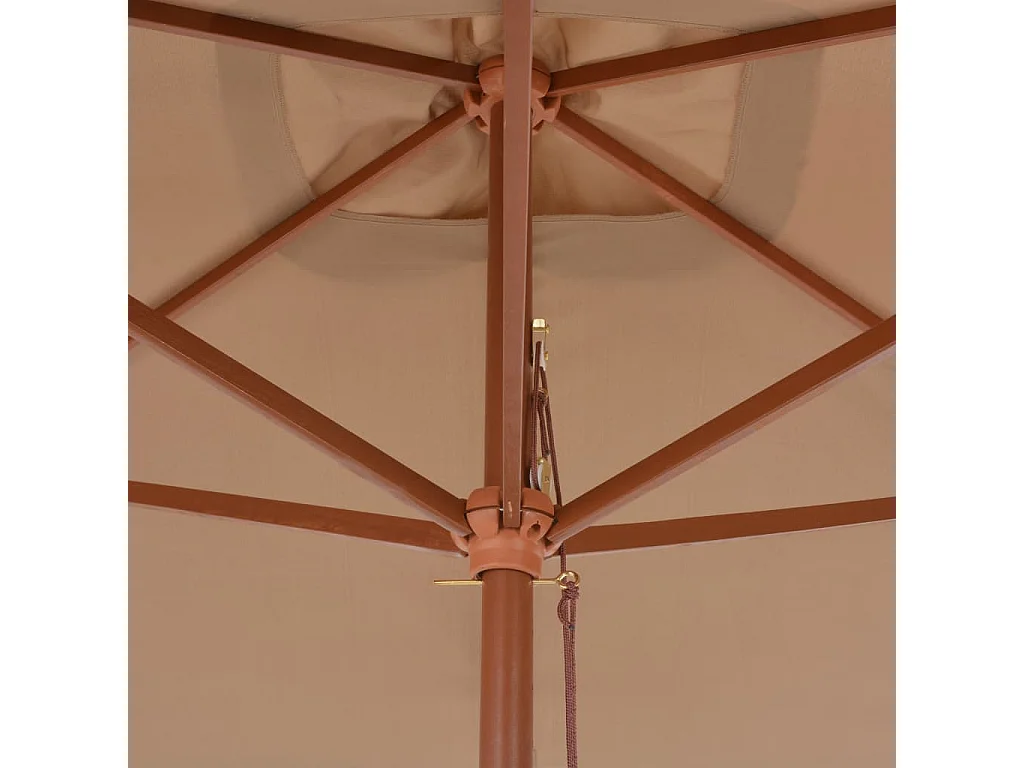 Buitenparasol met houten paal 200 x 300 cm Taupe
