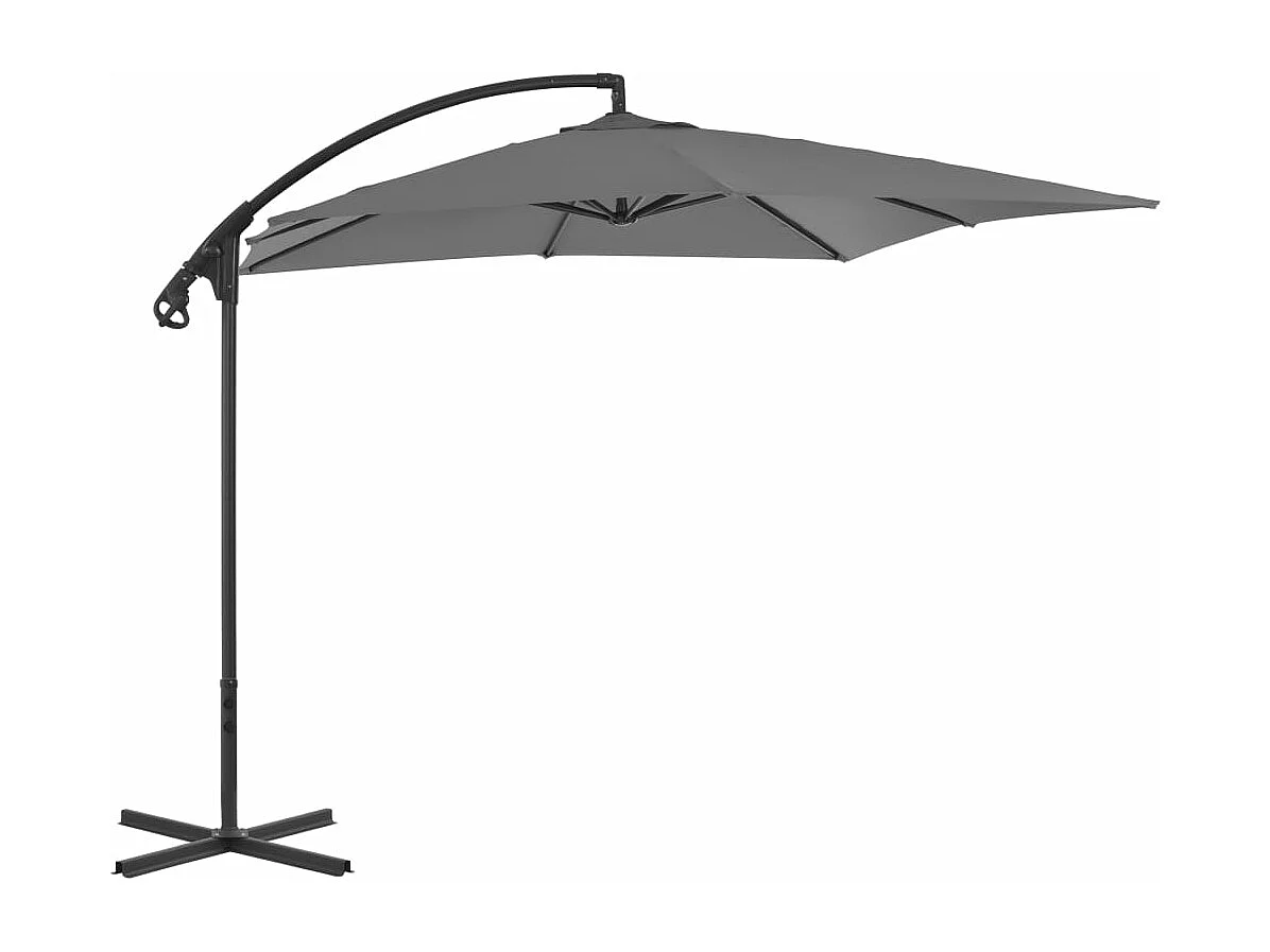 Hemelparasol met stalen paal 250x250 cm Antraciet
