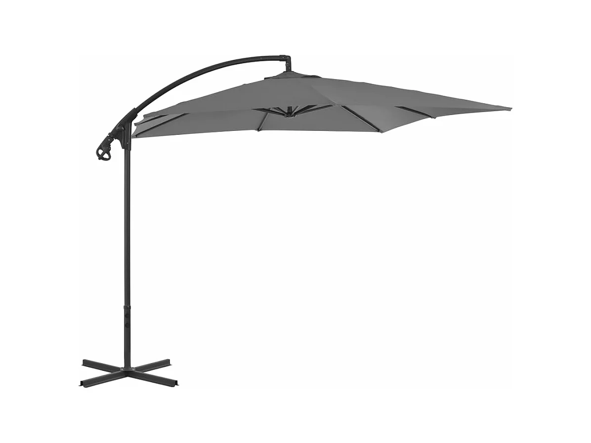 Parasol en porte-à-feux avec mât en acier 250x250 cm Anthracite