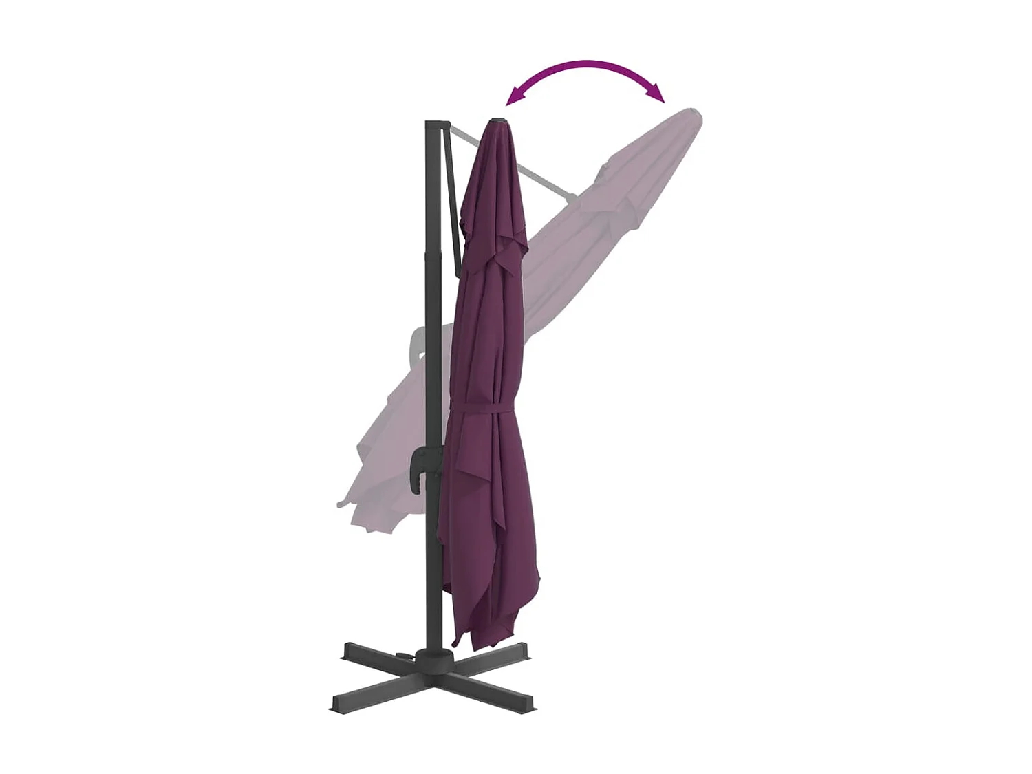 Offsetparasol met aluminium paal Bordeaux 400x300 cm