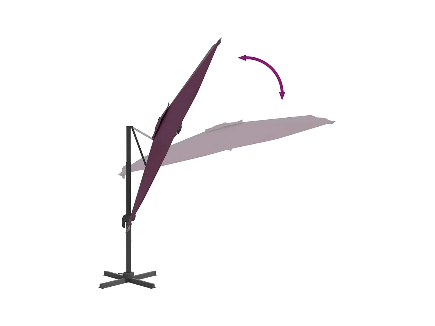 Offsetparasol met aluminium paal Bordeaux 400x300 cm