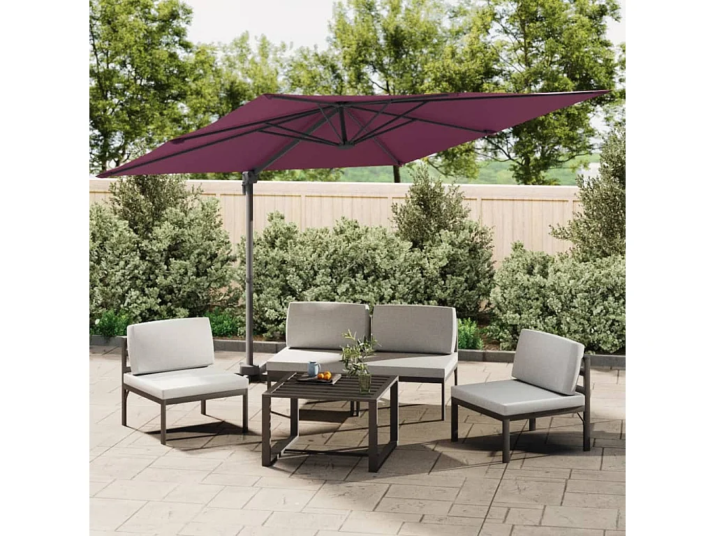 Offsetparasol met aluminium paal Bordeaux 400x300 cm