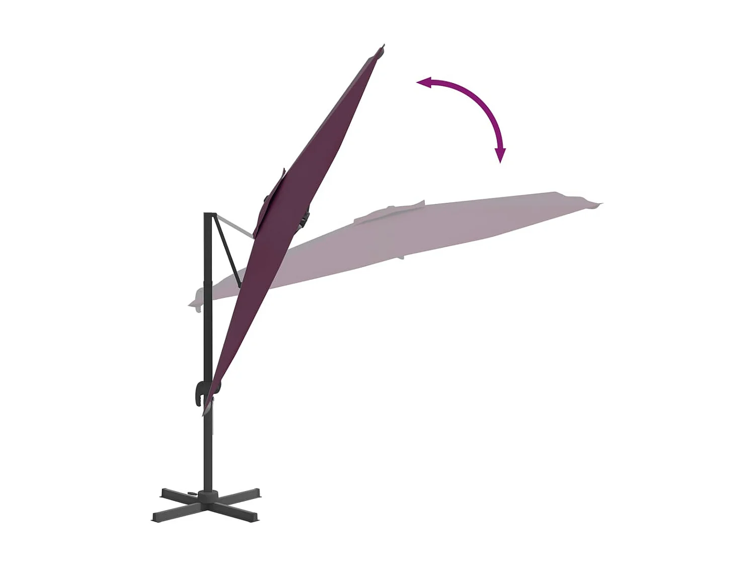 Offsetparasol met aluminium paal Bordeaux 400x300 cm