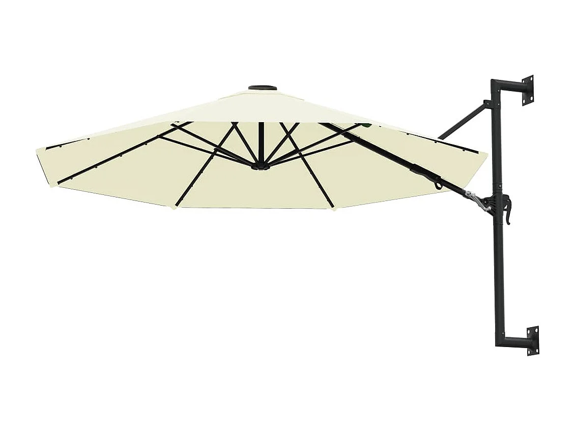Parasol mural avec mât métallique 300 cm Sable