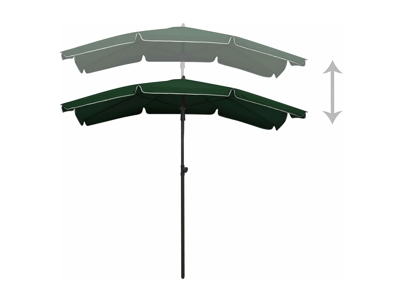Parasol de jardin avec mât 200x130 cm Vert