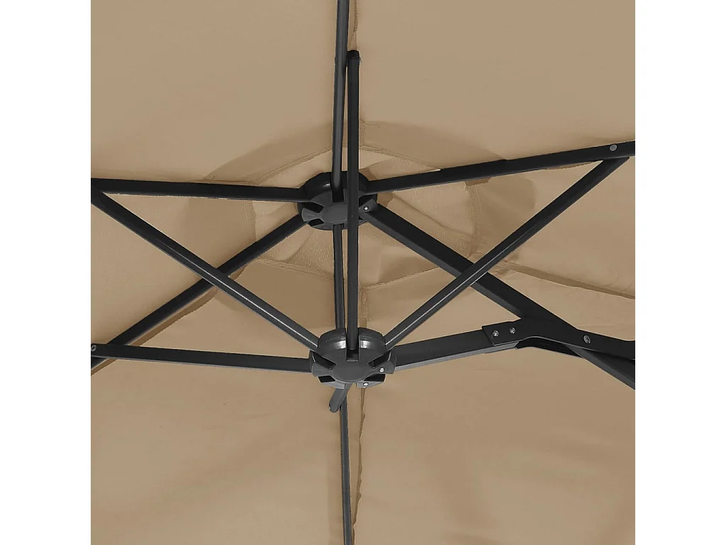 Parasol à double tête taupe 316x240 cm