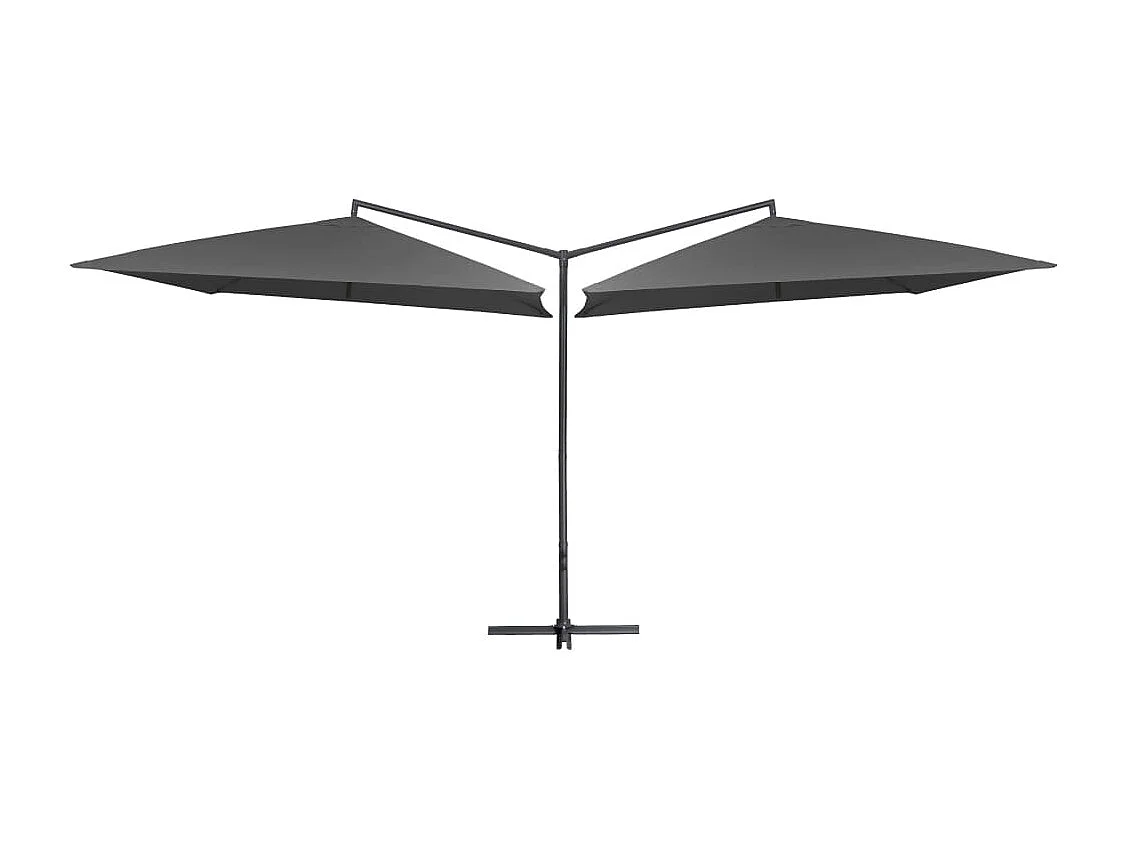 Doppelter Sonnenschirm mit Stahlmast 250 x 250 cm Anthrazit