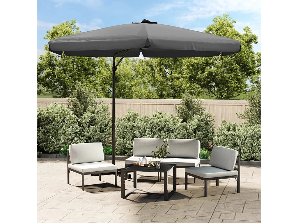 Buitenparasol met stalen paal 300x250 cm Antraciet