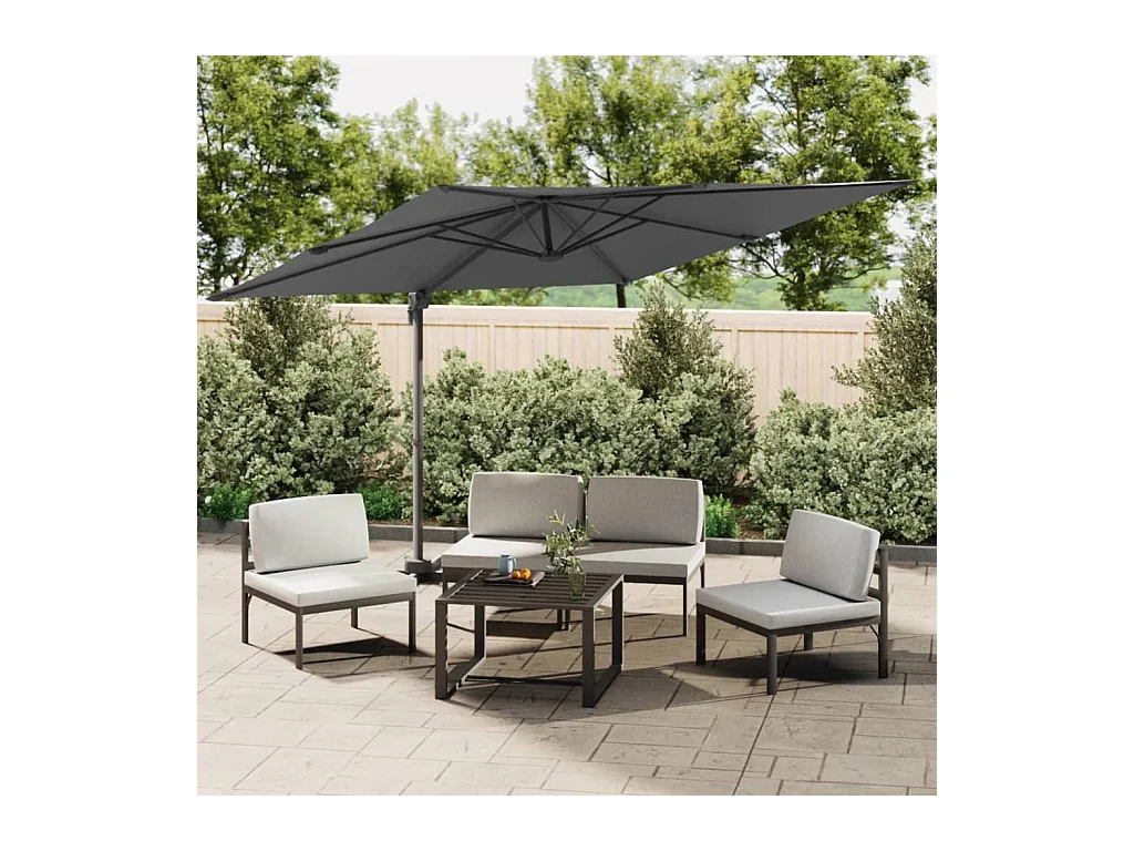 LED zweefparasol Antraciet 400x300 cm