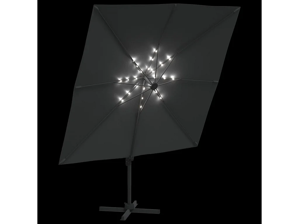 LED zweefparasol Antraciet 400x300 cm
