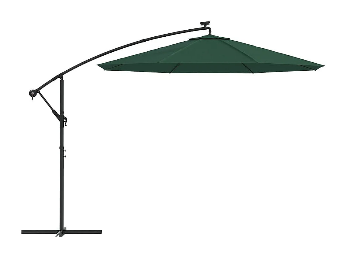 Parasol met LED-verlichting 300 cm Metalen paal Groen