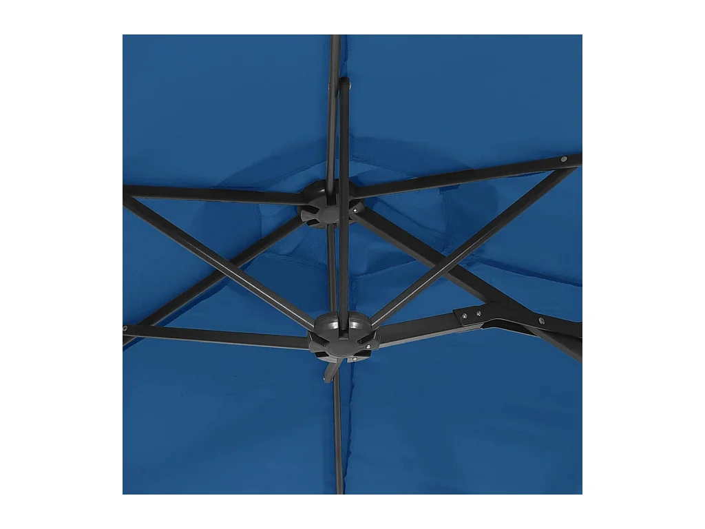 Parasol à double tête bleu azuré 316x240 cm
